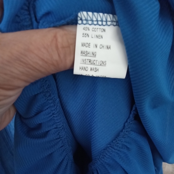 Papa Blue Cotton Linen Tunic Dress L - Picture 4 of 7